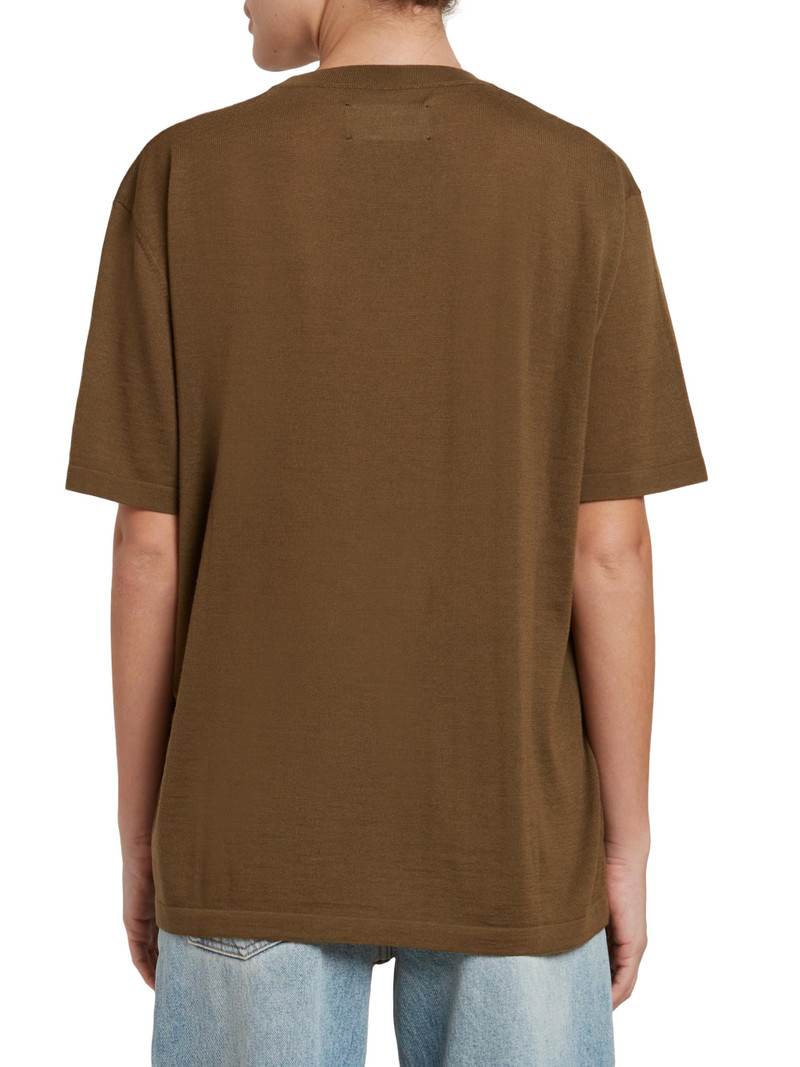 Women's Merino Wool Crewneck T-Shirt - Olive Green 5