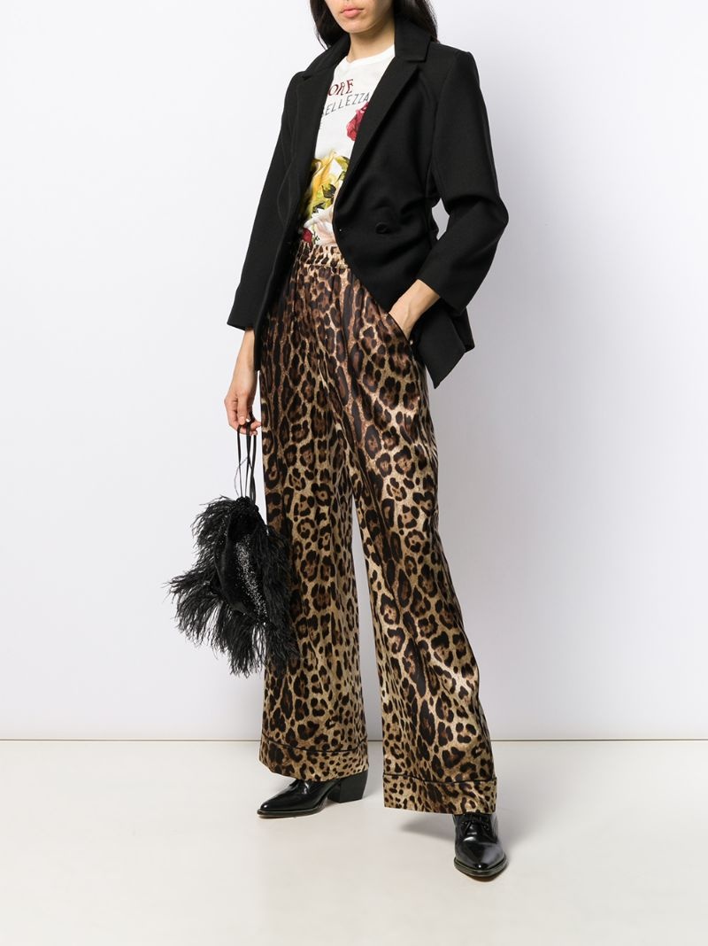 leopard-print straight trousers - 2