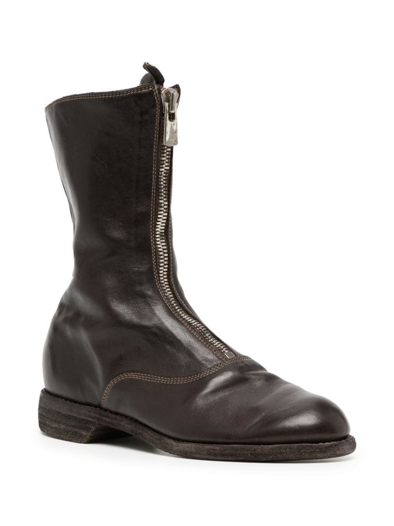 Guidi zip-up leather boots outlook