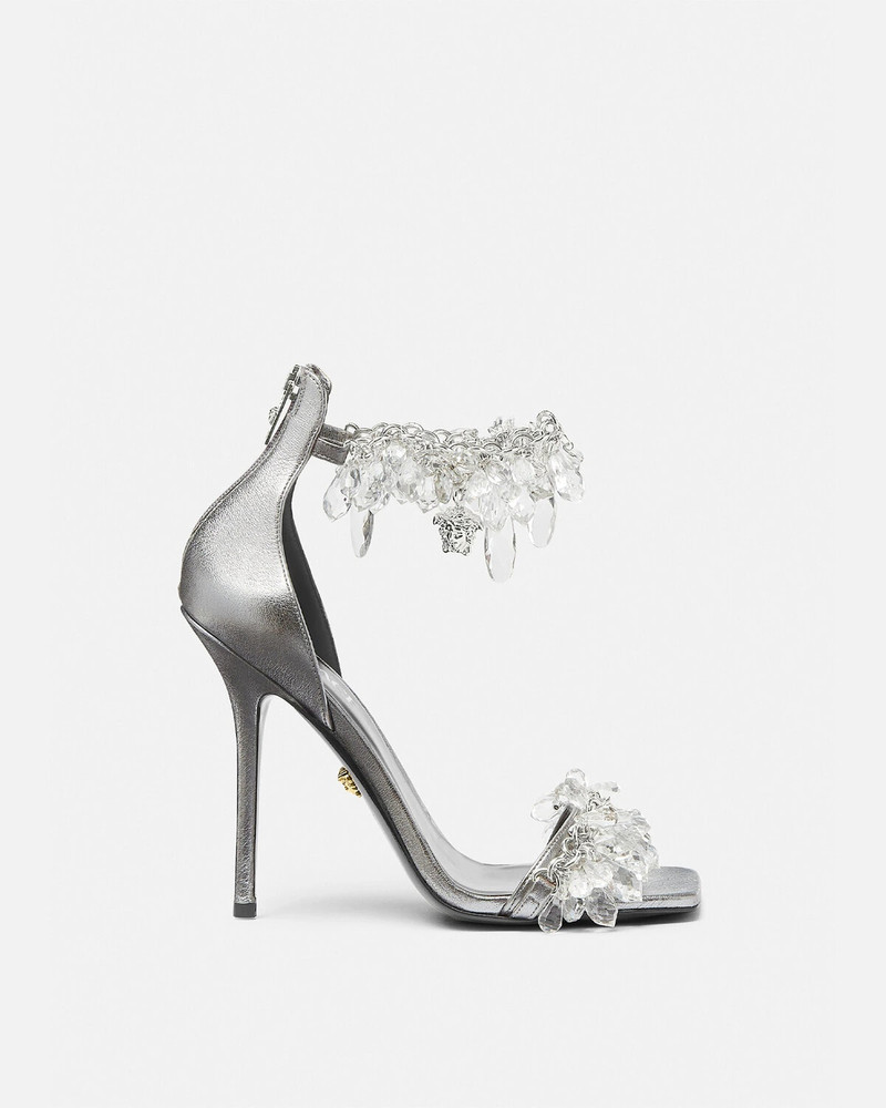 Crystal Chandelier Metallic Sandals 1