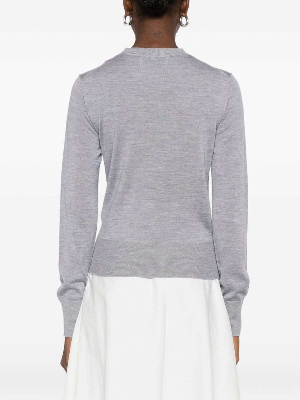 crew-neck wool-silk blend sweater - 4