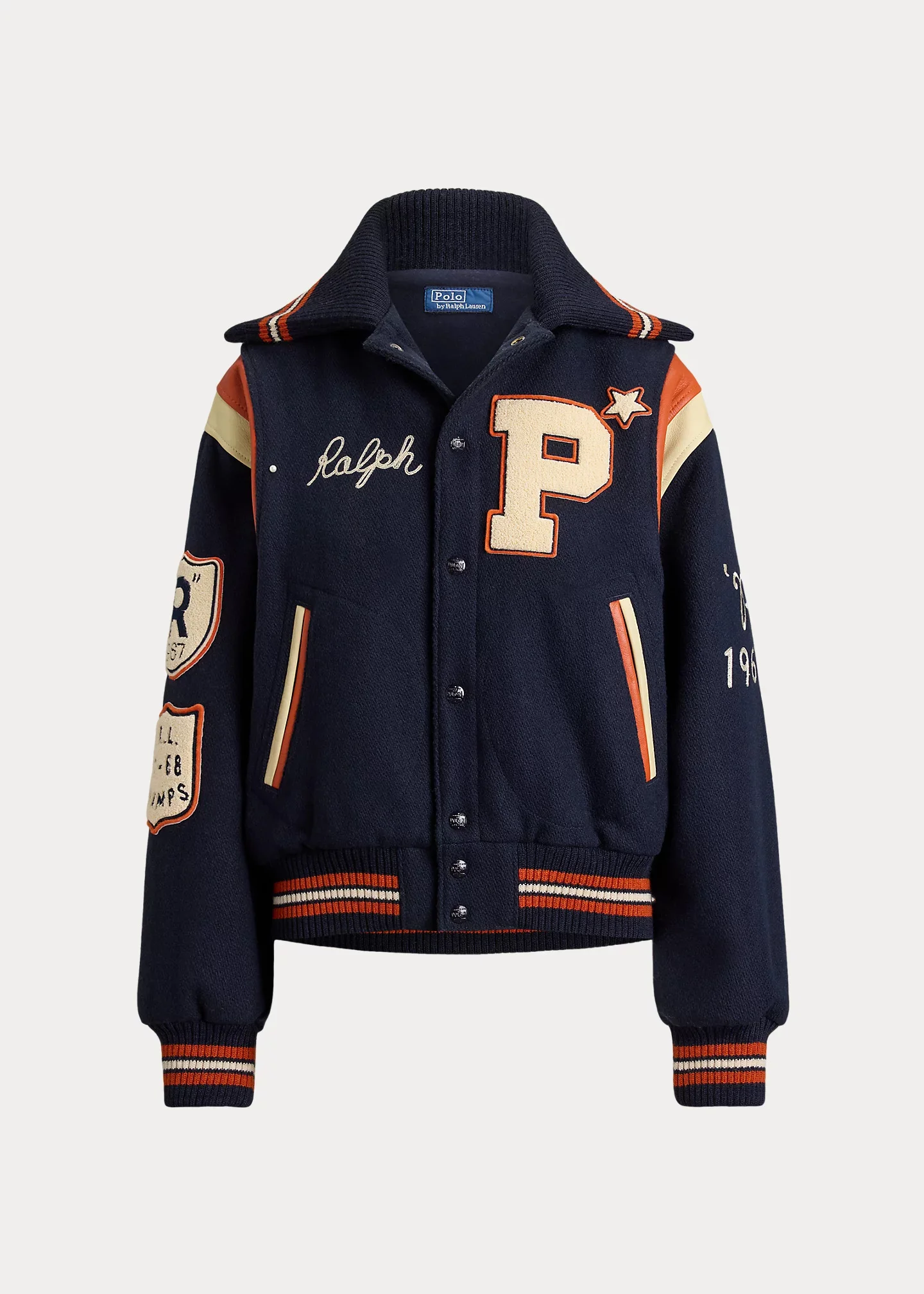 Wool-Blend Letter Jacket - 1