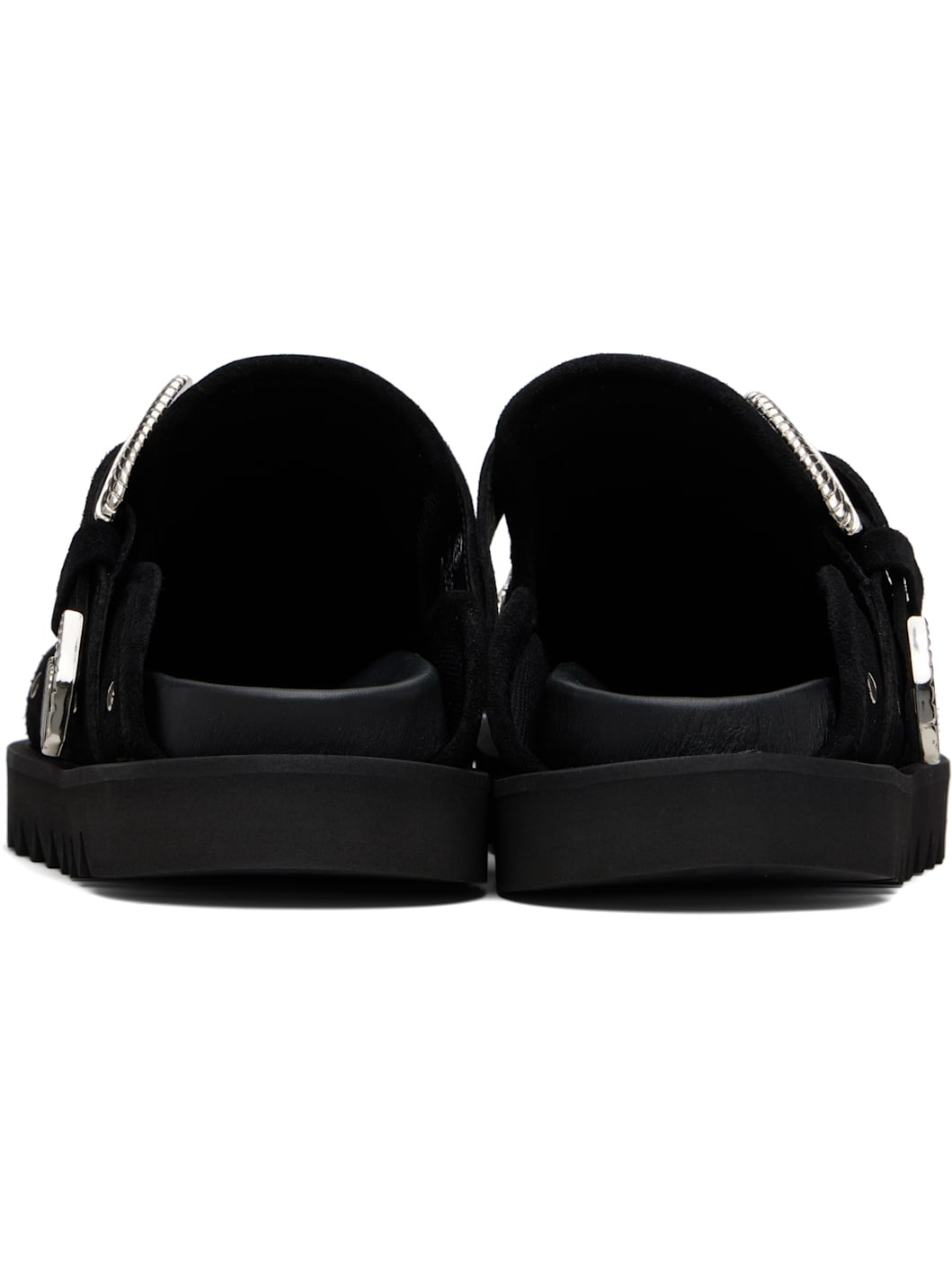 SSENSE Exclusive Black Eyelet Metal Sabot Loafers - 2