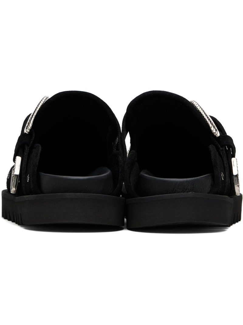 SSENSE Exclusive Black Eyelet Metal Sabot Loafers 2
