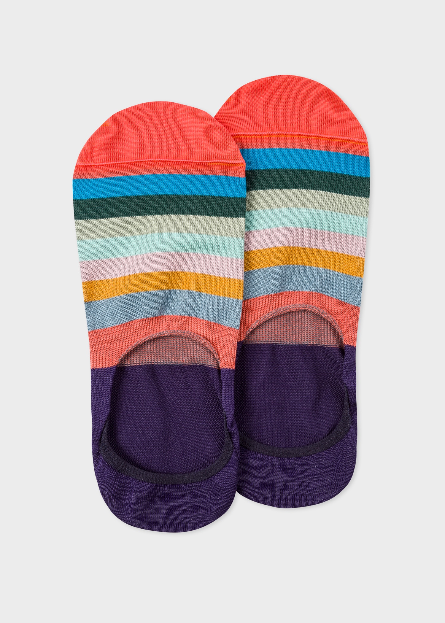 Purple 'Artist Stripe' Loafer Socks - 1
