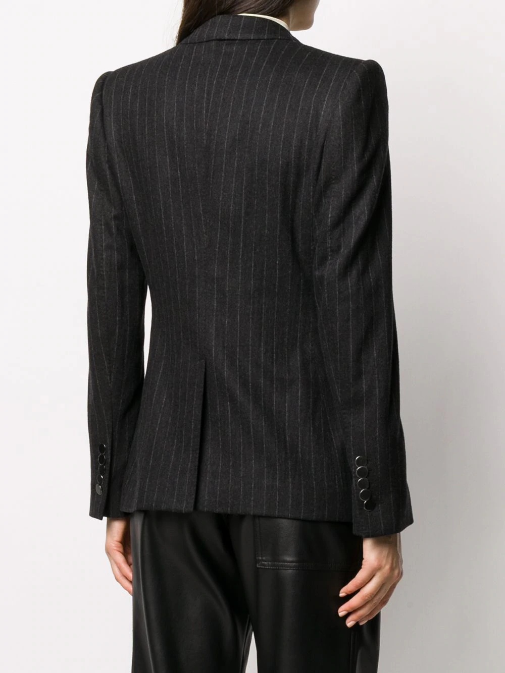 single-breasted pinstripe blazer - 4