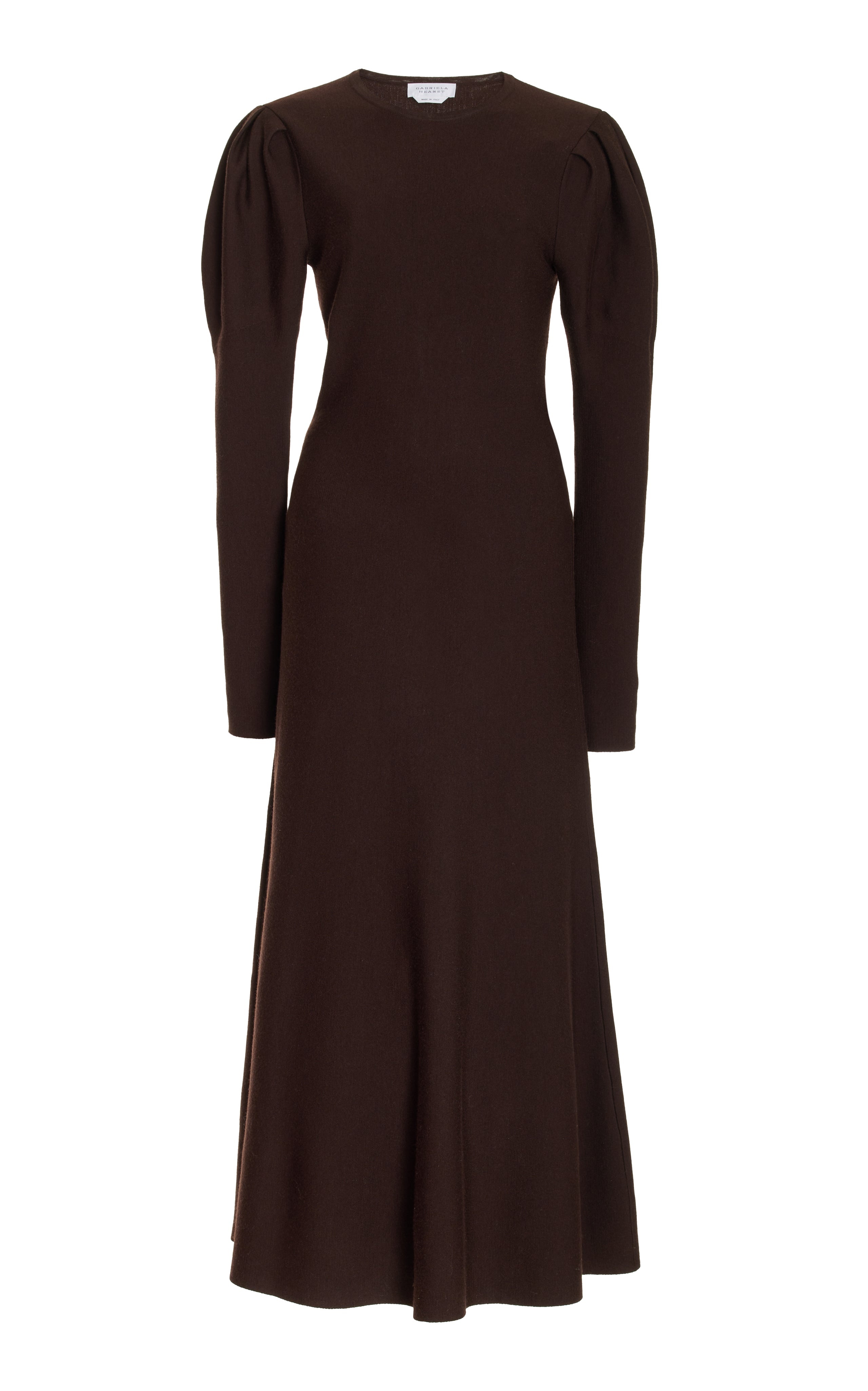 Hannah Dress in Chocolate Merino Wool - 1