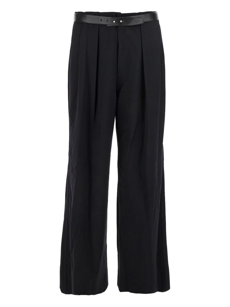 pleated-details belted 바지 1