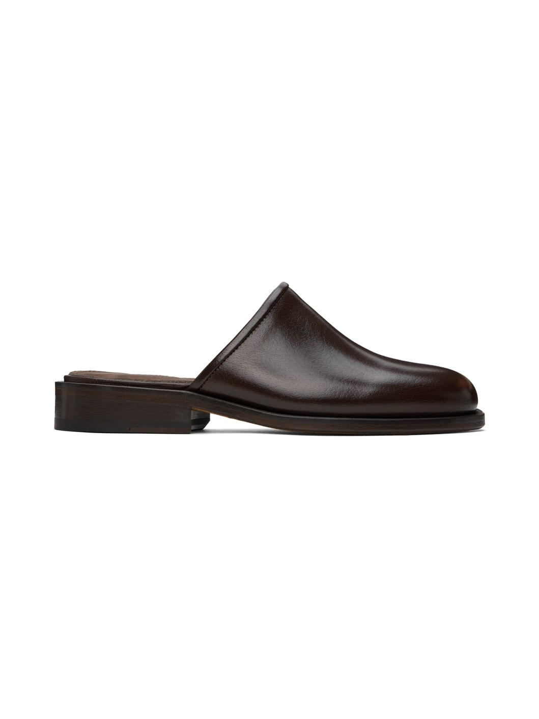 Brown Square Mules - 1