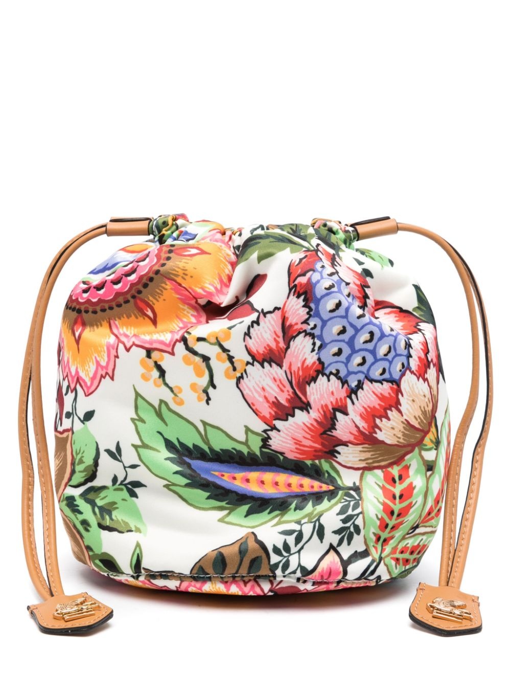 floral-print drawstring clutch bag - 1