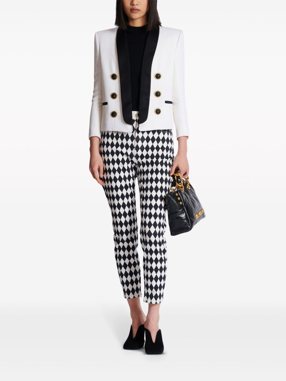 open-front wool blazer - 2