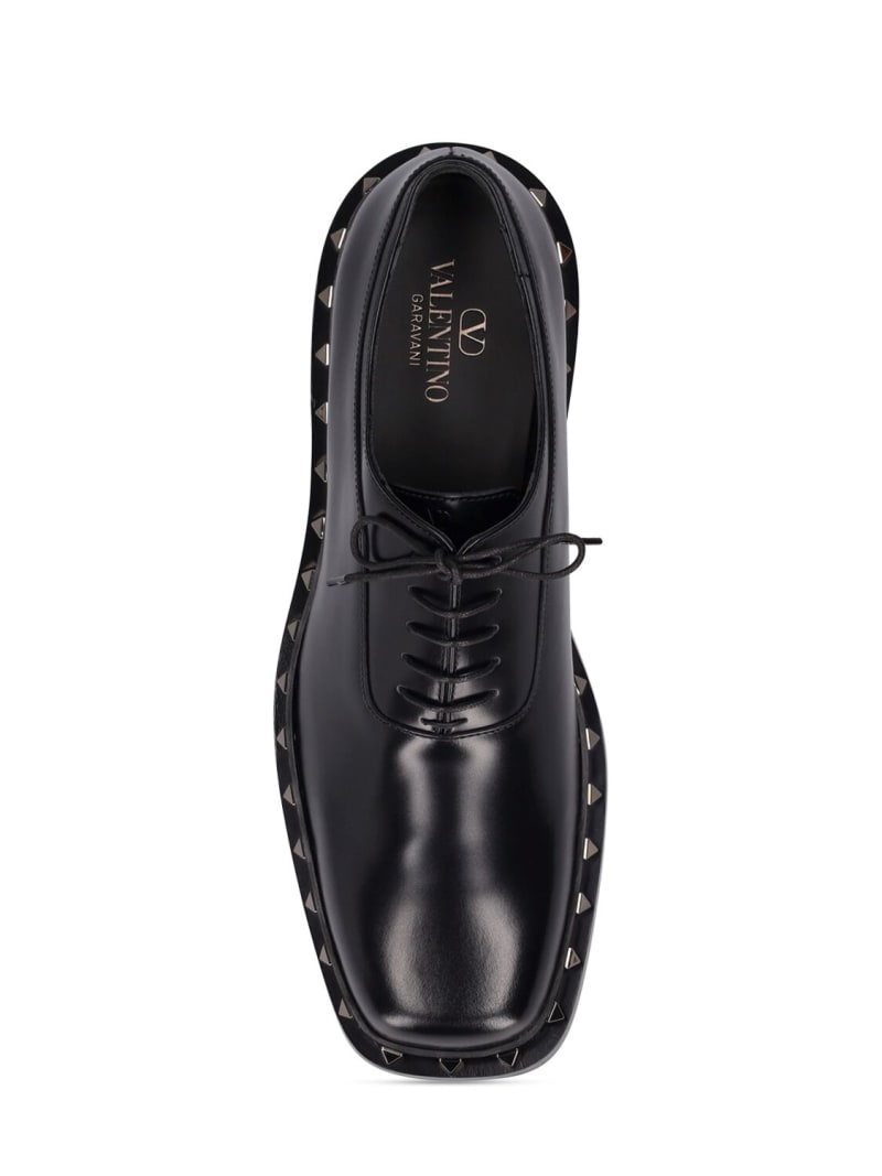 25mm Rockstud leather lace-up shoes - 6