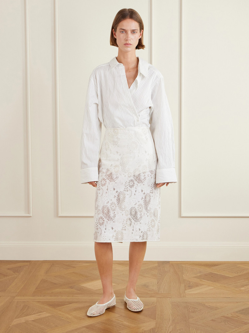RÓHE Soof Lace Linen-blend Midi Skirt outlook