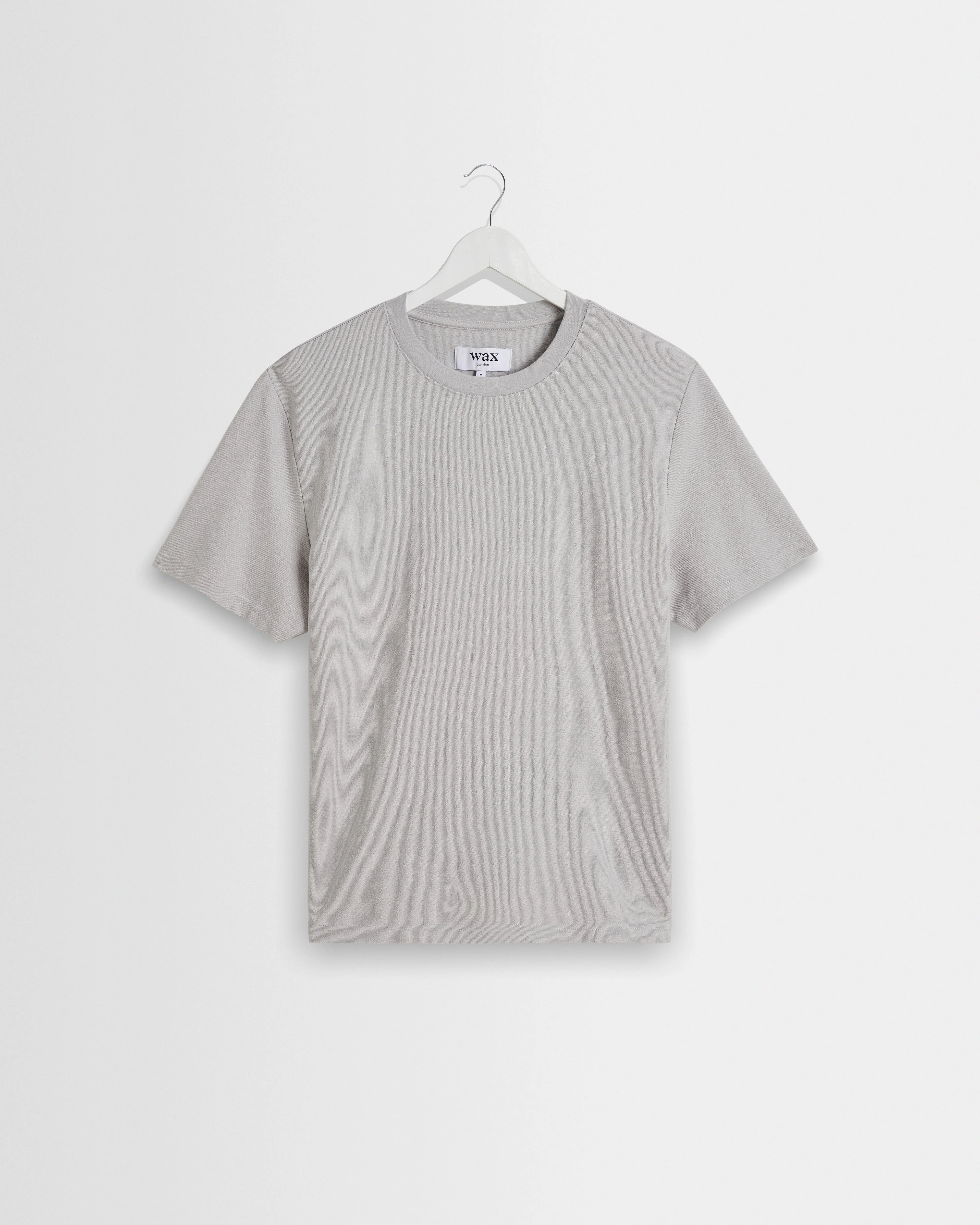 Dean - Soft Grey Textured Organic Cotton T-Shirt - 1