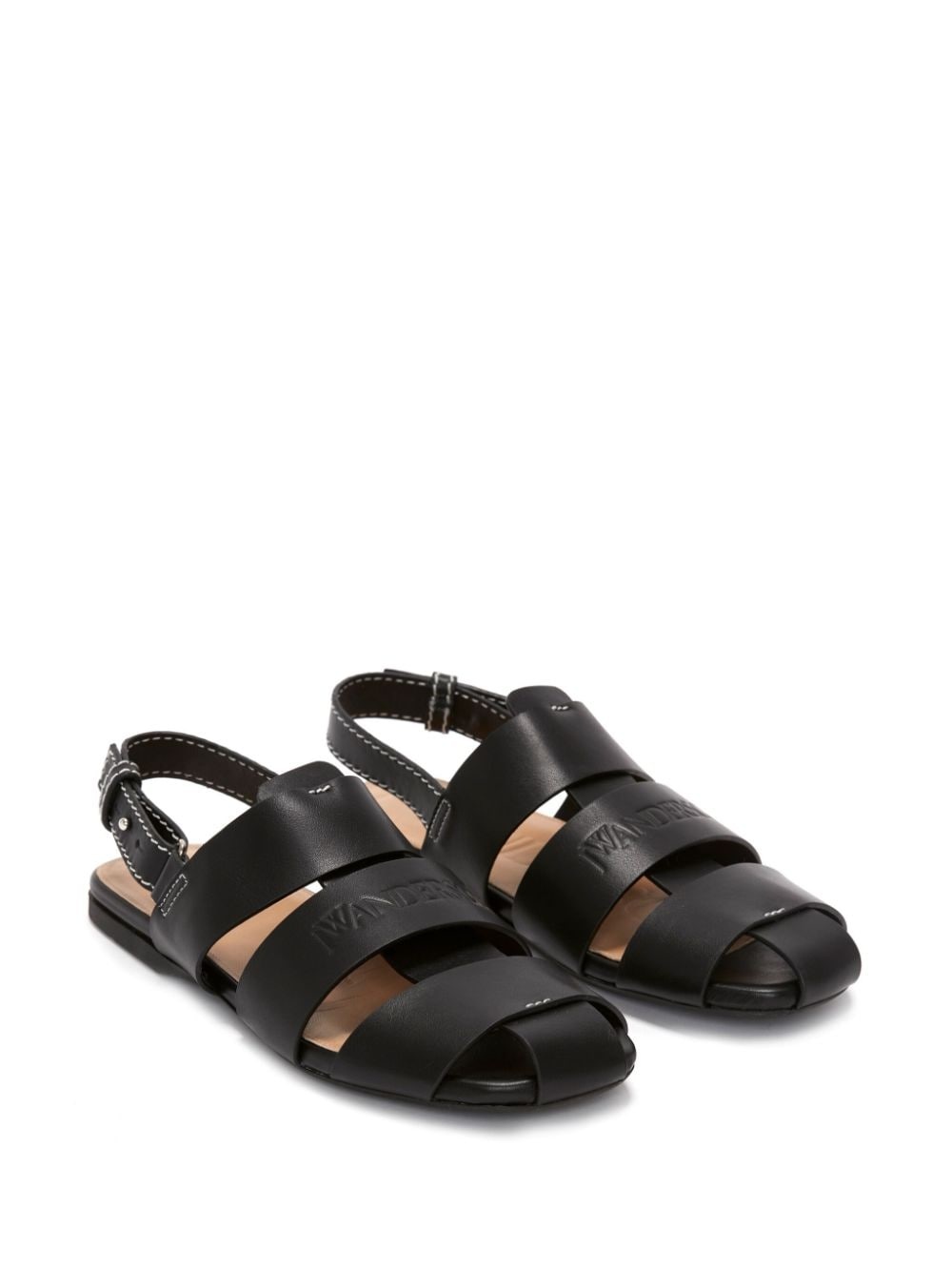 logo-debossed leather fisherman sandals - 2