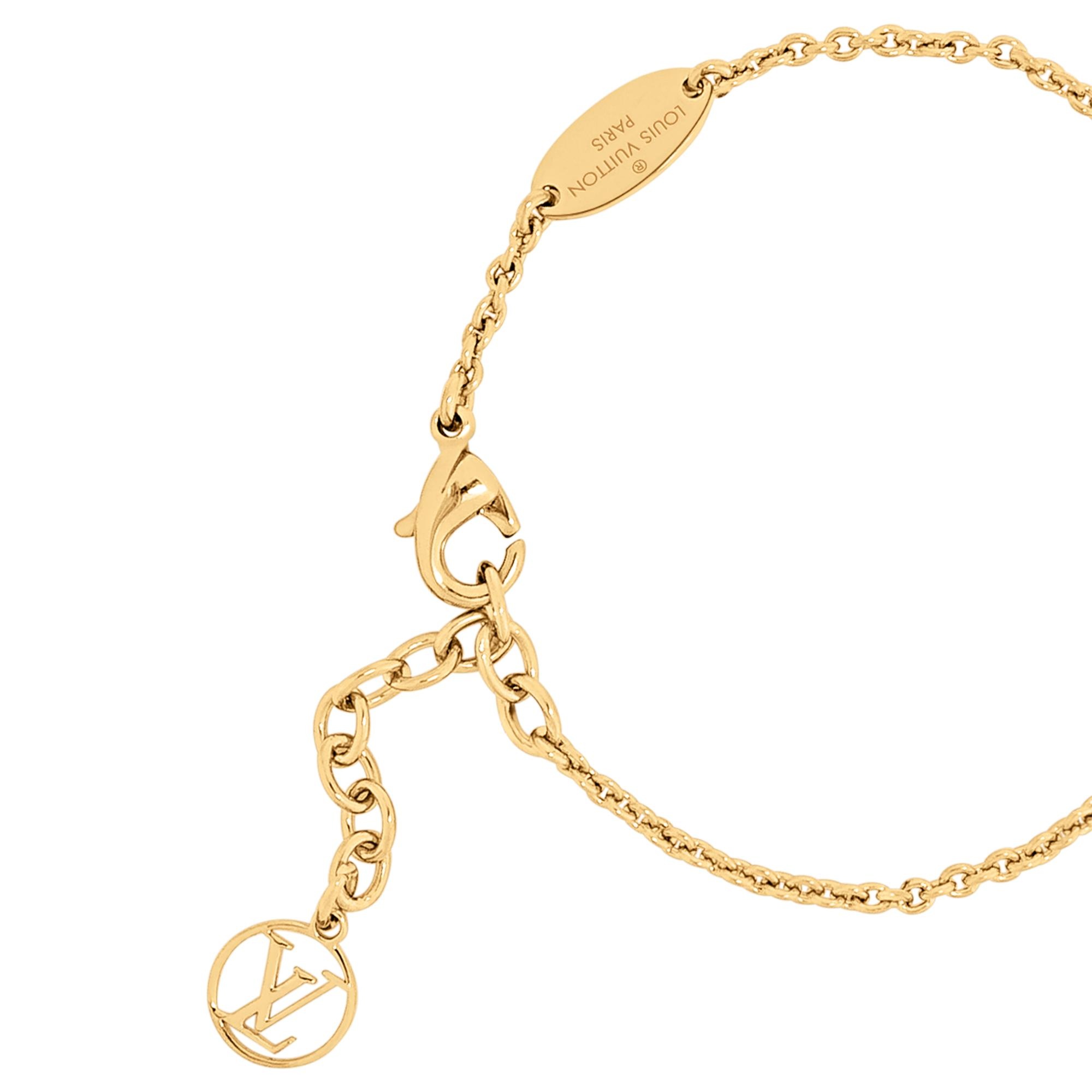 LOUIS VUITTON Metal Crystal LV Iconic Bracelet Gold | FASHIONPHILE