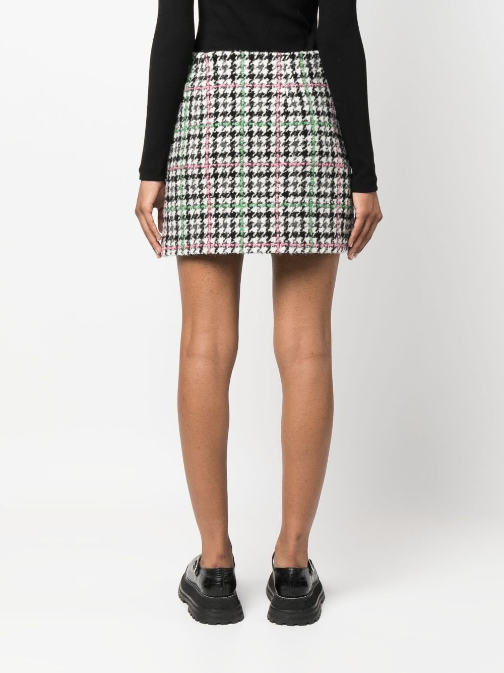 plaid-check tweed mini skirt - 4