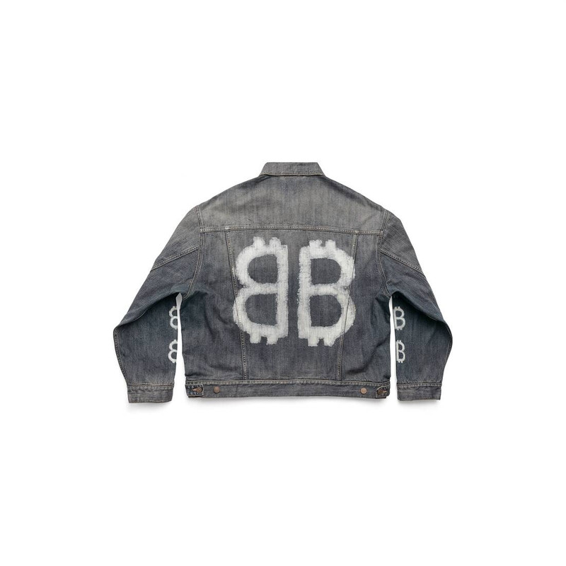 BALENCIAGA Crypto Large Fit Jacket in Light Blue outlook