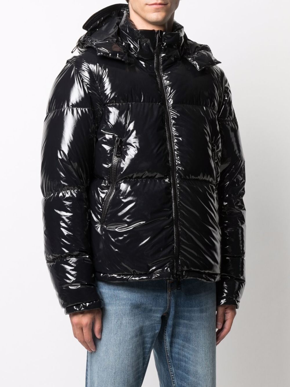 polished padded down jacket - 3