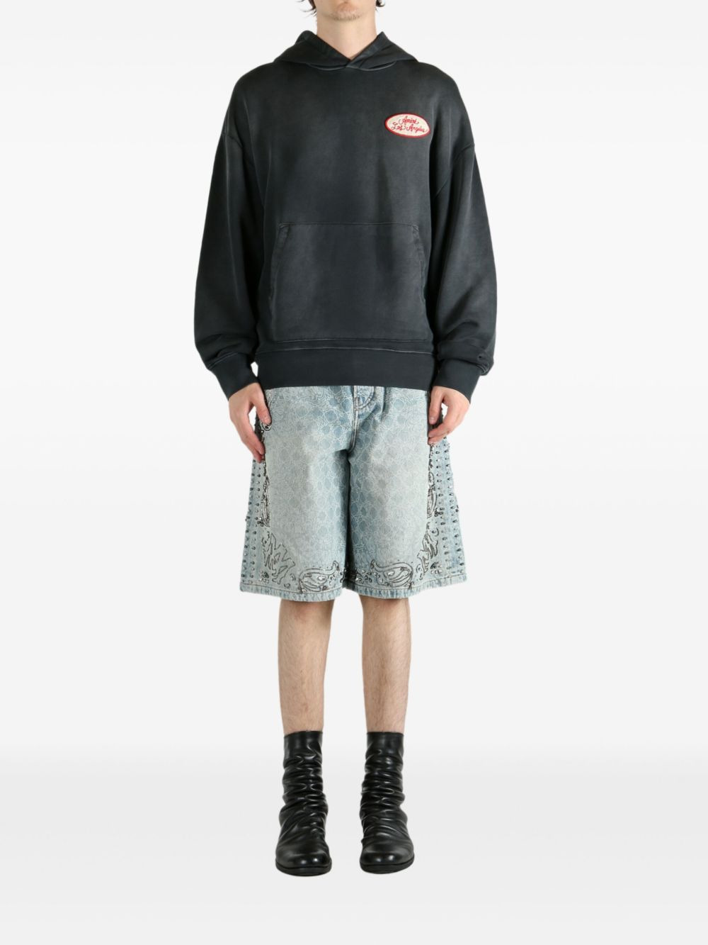 Station Patch cotton hoodie - 2