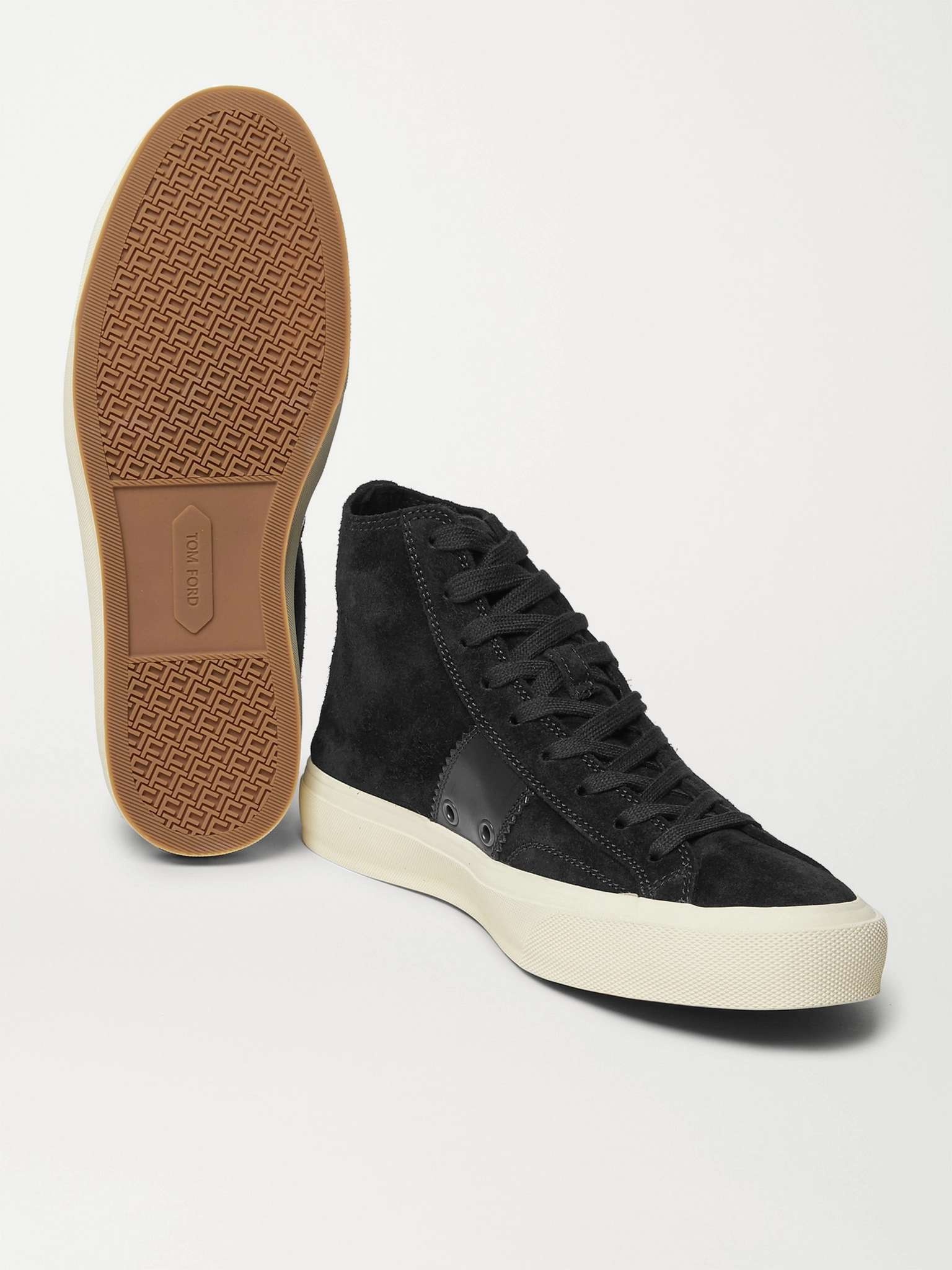 Cambridge Leather-Trimmed Suede High-Top Sneakers - 7