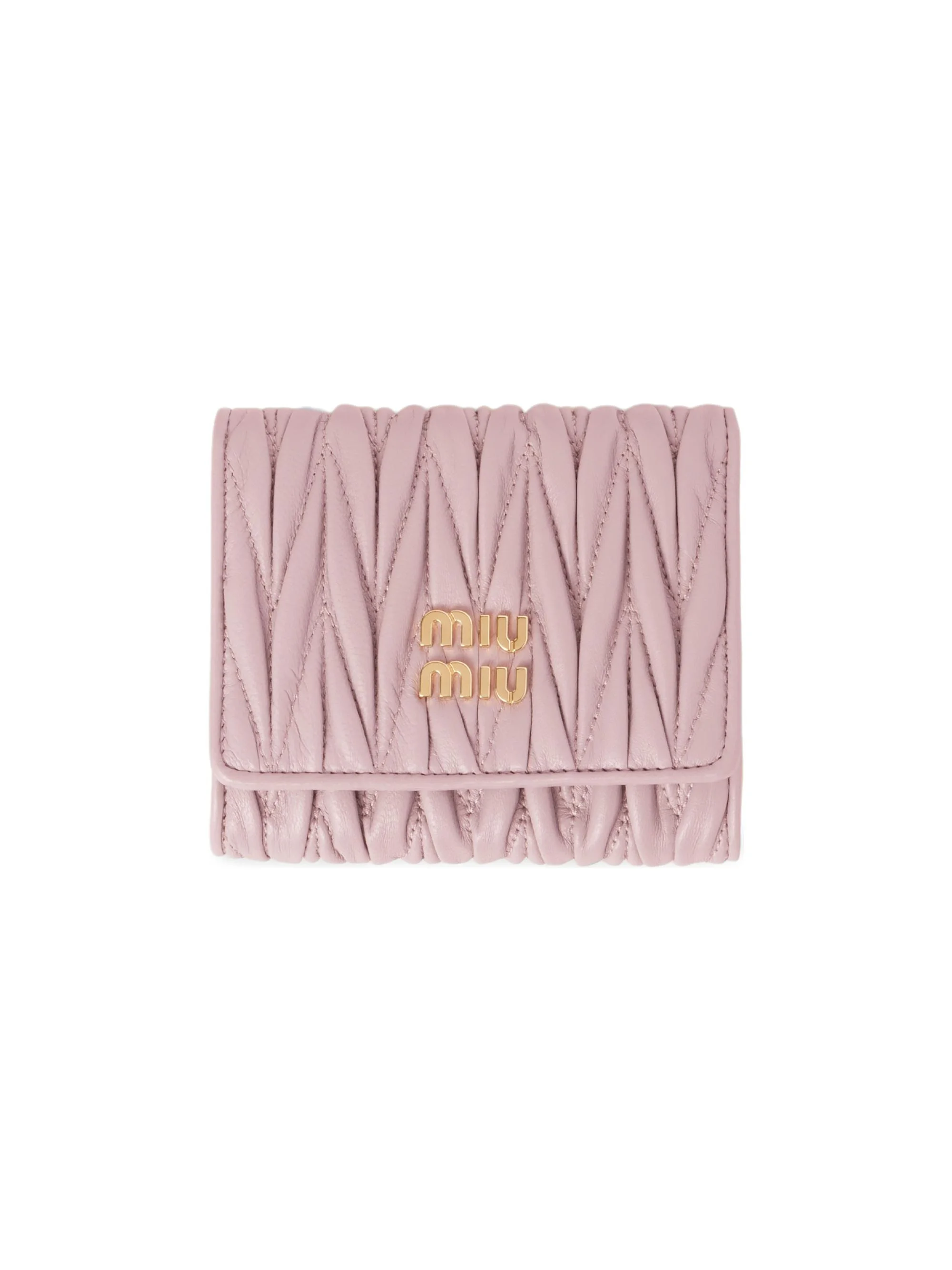 Women's Small Matelasse Nappa Leather Wallet - Pink - 1