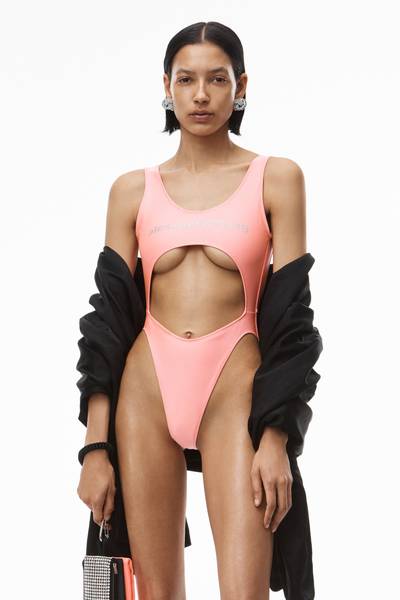 Alexander Wang CRYSTAL LOGO SWIMSUIT IN ACTIVE STRETCH outlook