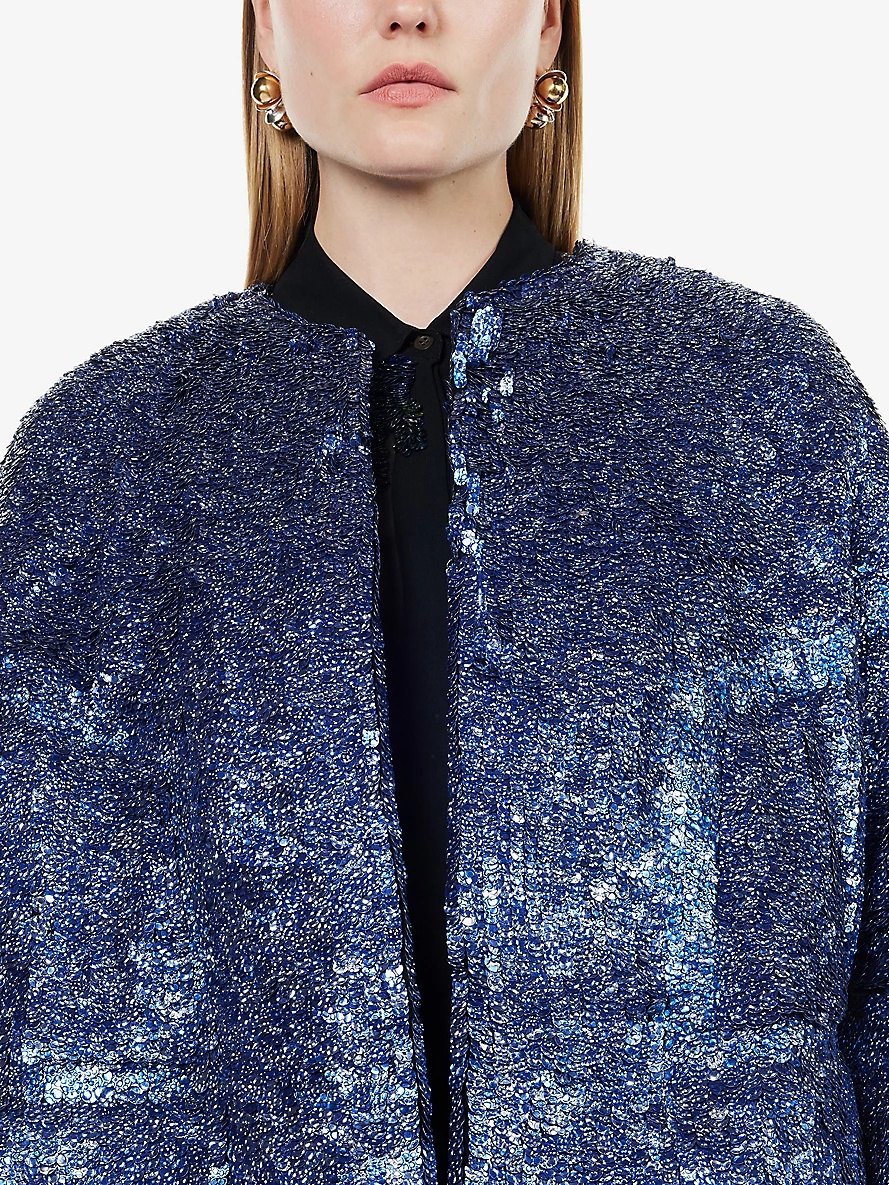 Violini sequin-embellished padded crepe jacket - 5