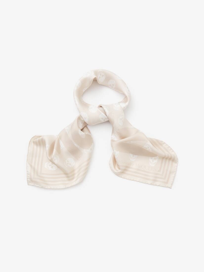 Women's McQueen Graffiti Biker Foulard in Cream - 2