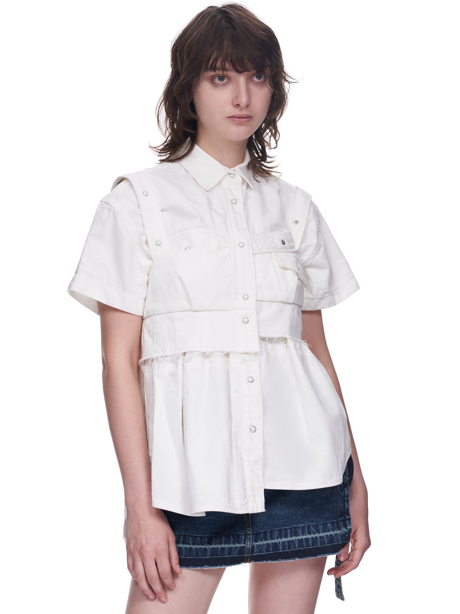 Asymmetric Button Up Shirt - 4