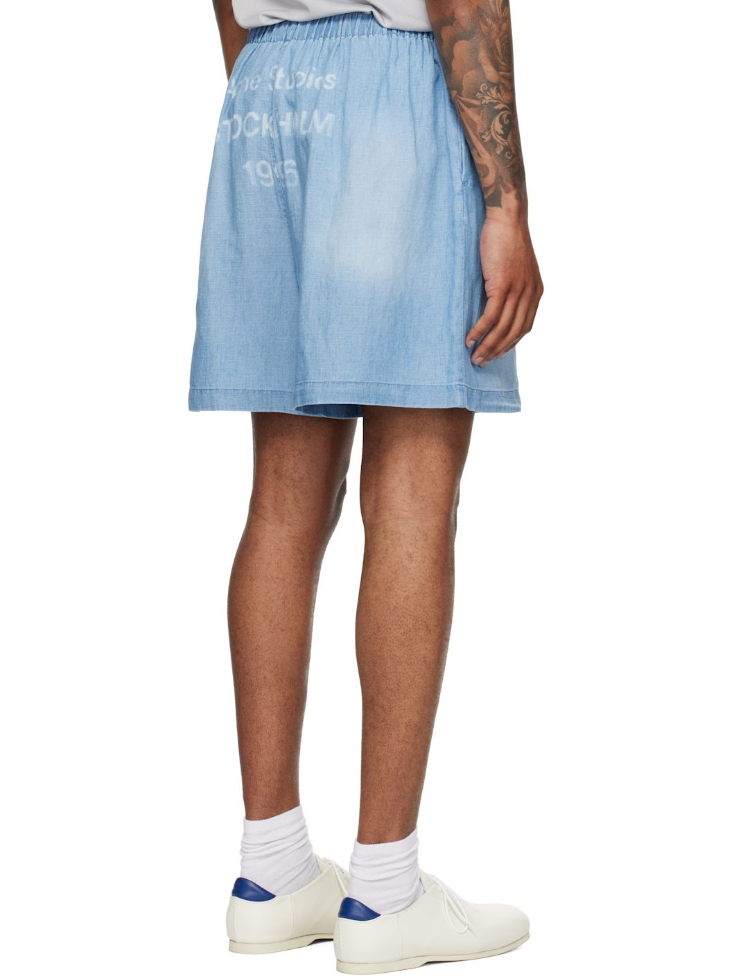 Blue Logo Stamp Shorts - 3