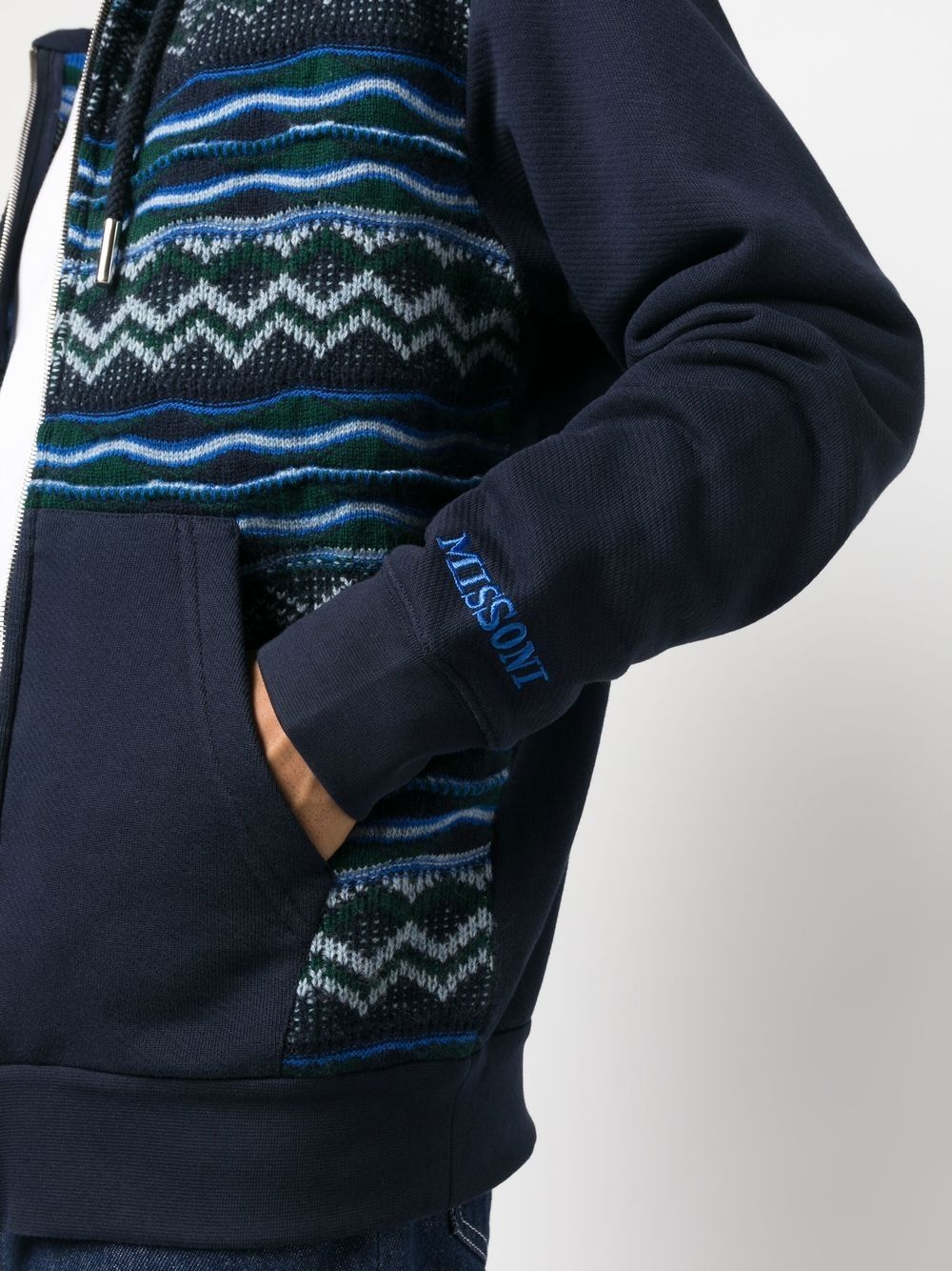 Felpa zigzag-print hooded jumper - 5