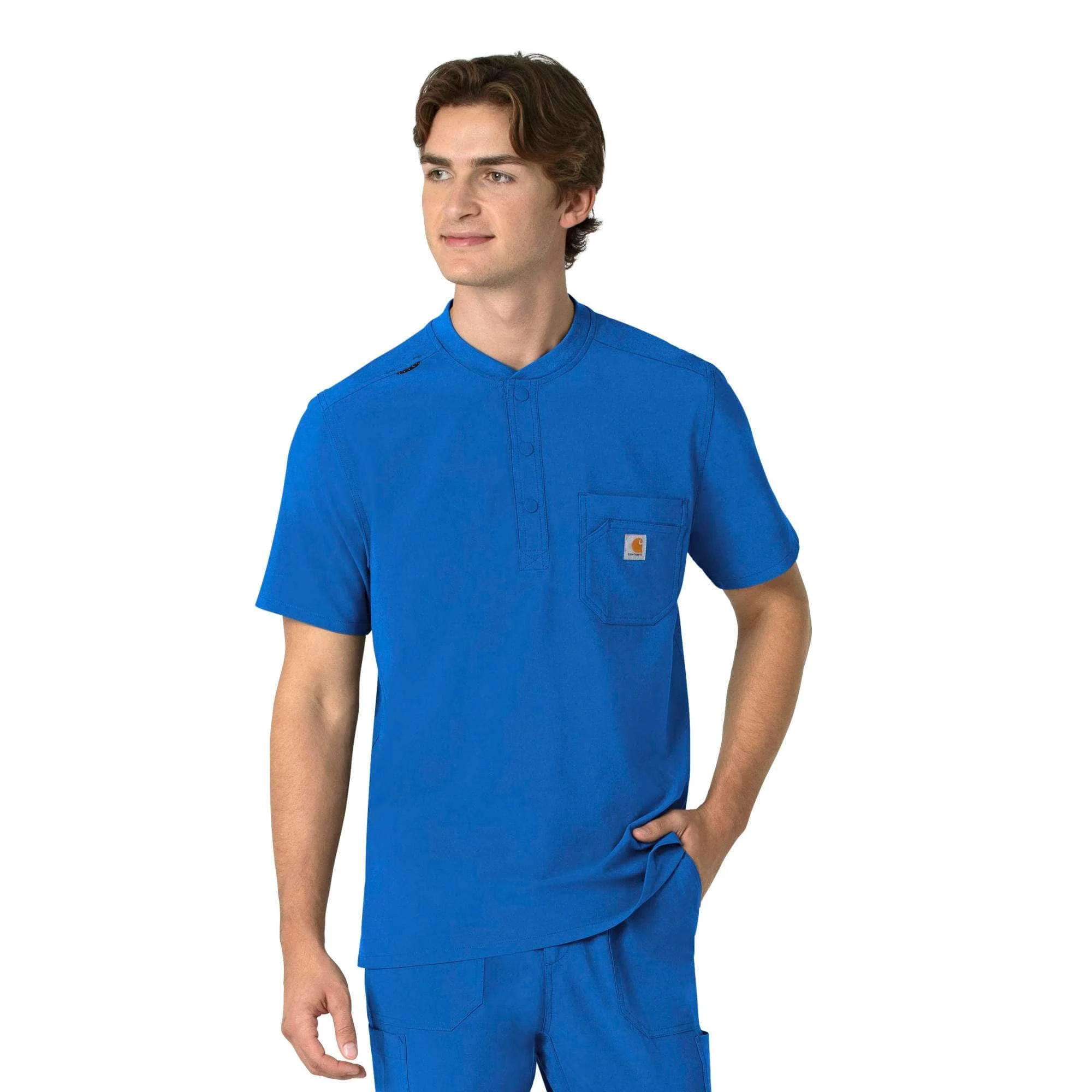 Force Cross-Flex Men's Henley Scrub Top - 1
