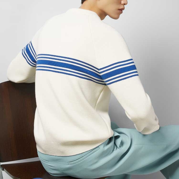 Gucci Knit Wool Sweater With Square GG 'Ivory Blue' 763398-XKDO1-9174 - 4