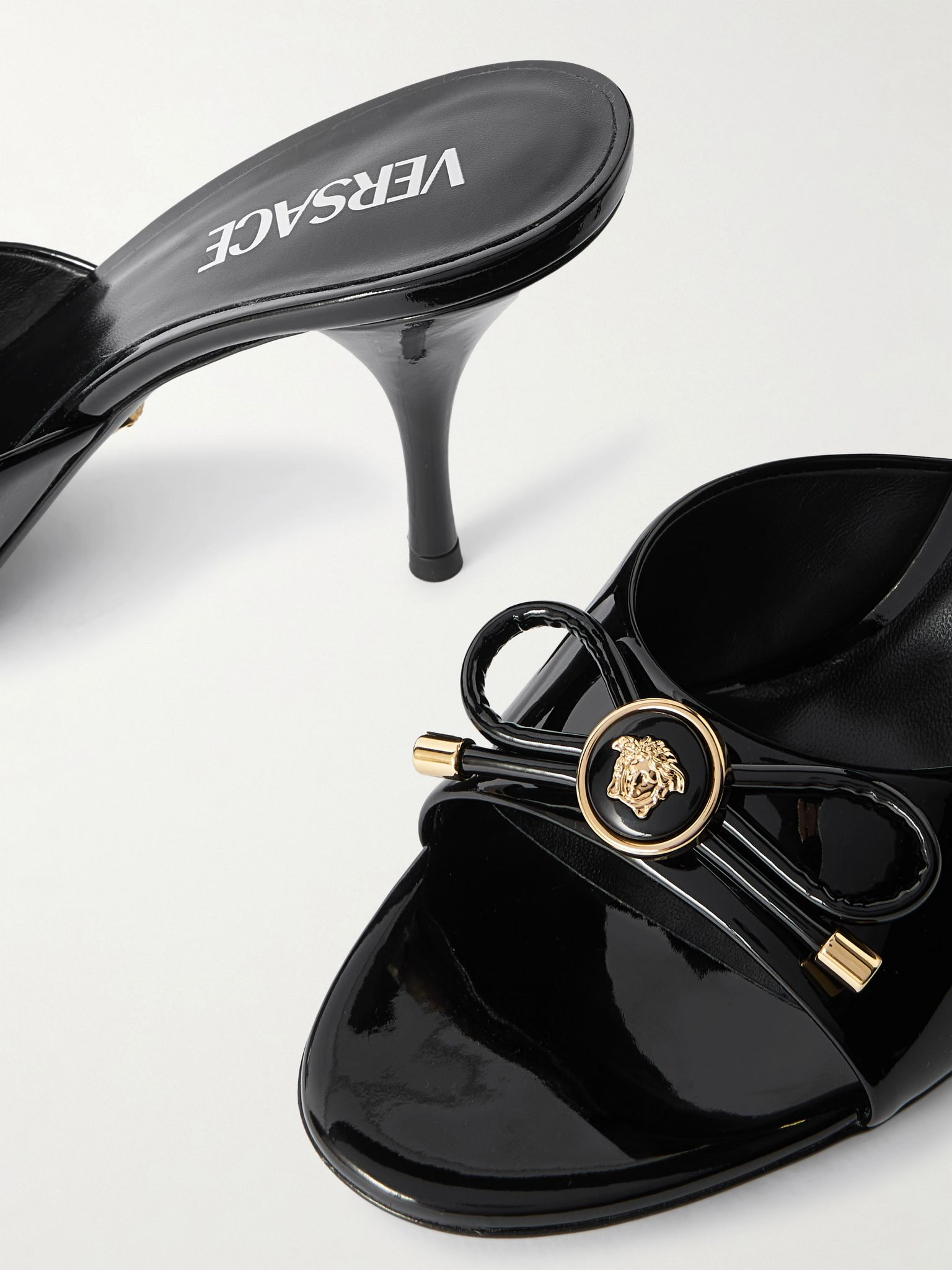 Opera embellished patent-leather mules Black - 4