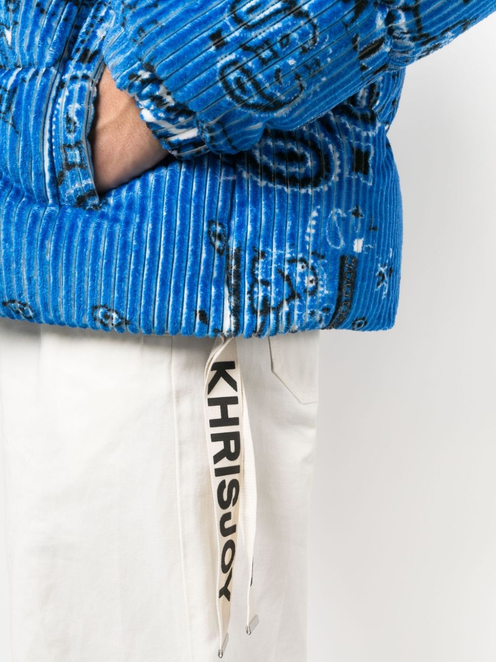 paisley-print corduroy padded jacket - 5