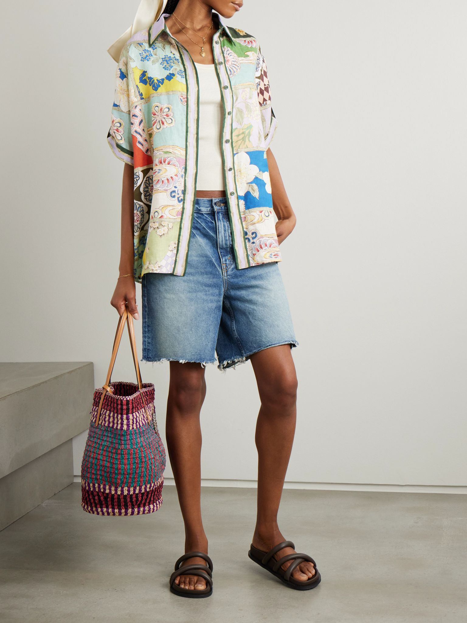 Bianca floral-print linen shirt Multi - 2