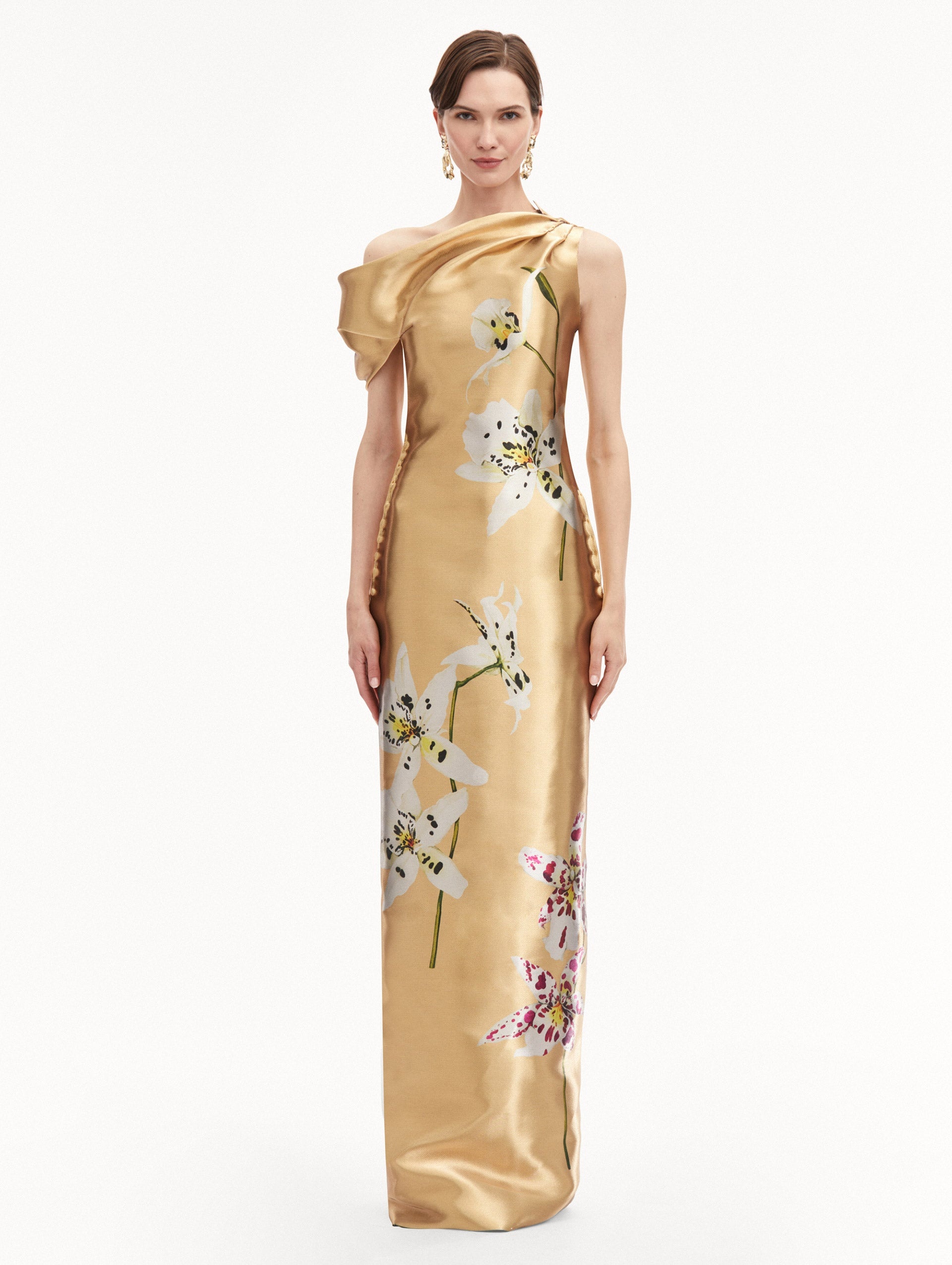 ORCHID GOLD METAL ORGANZA GOWN - 2