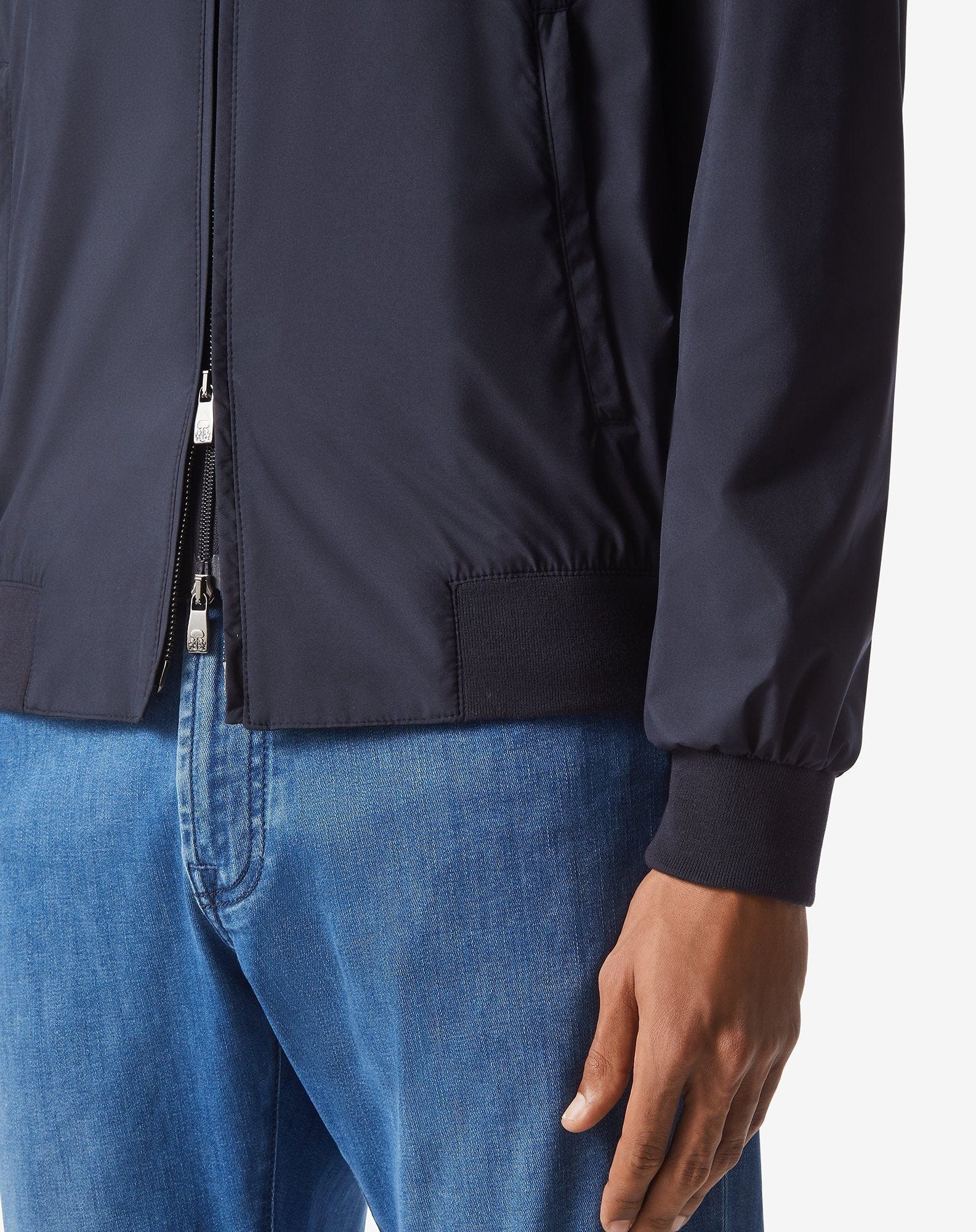 Navy blue technical padded bomber jacket - 5
