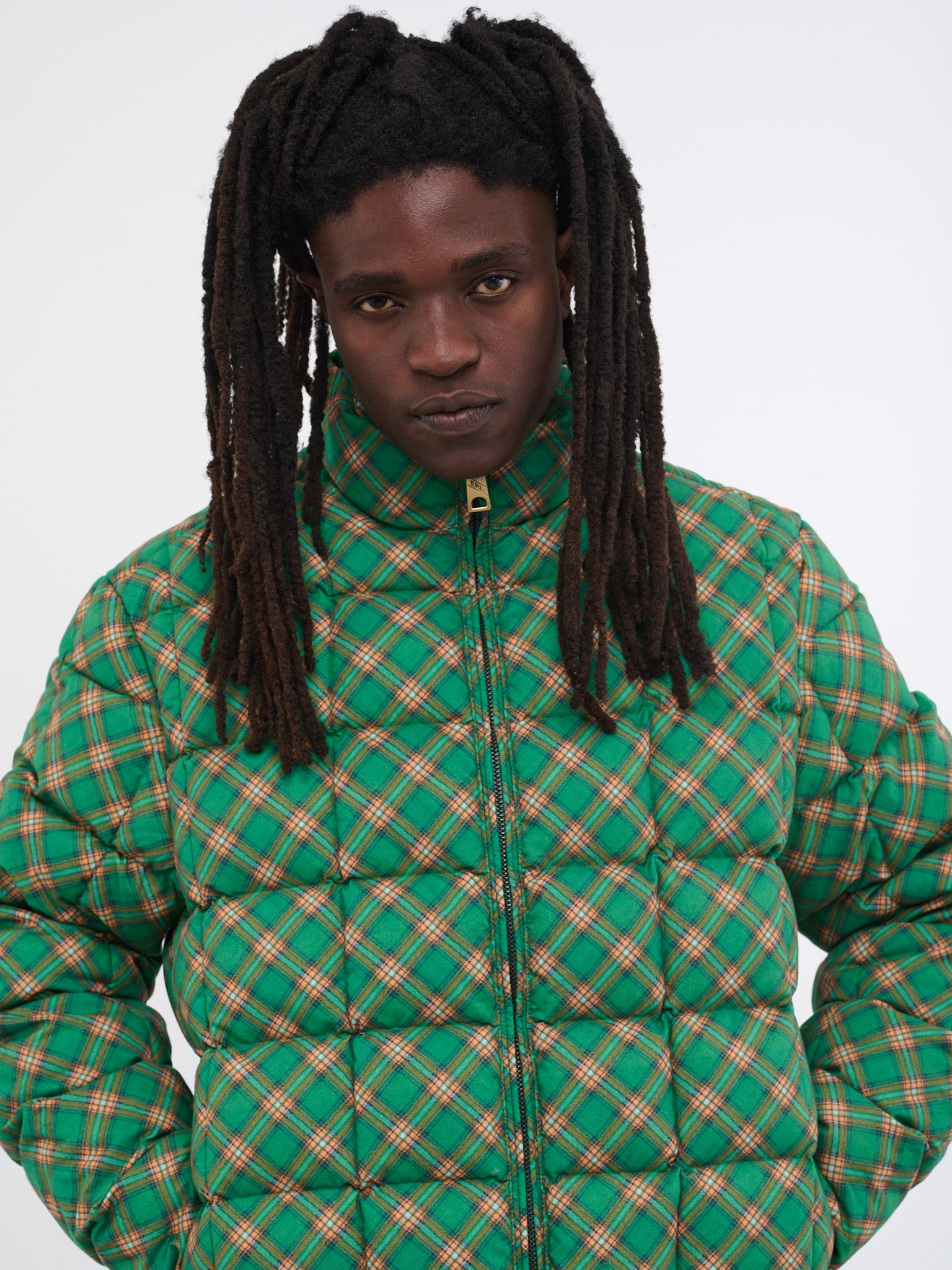 Plaid Puffer Jacket - 4