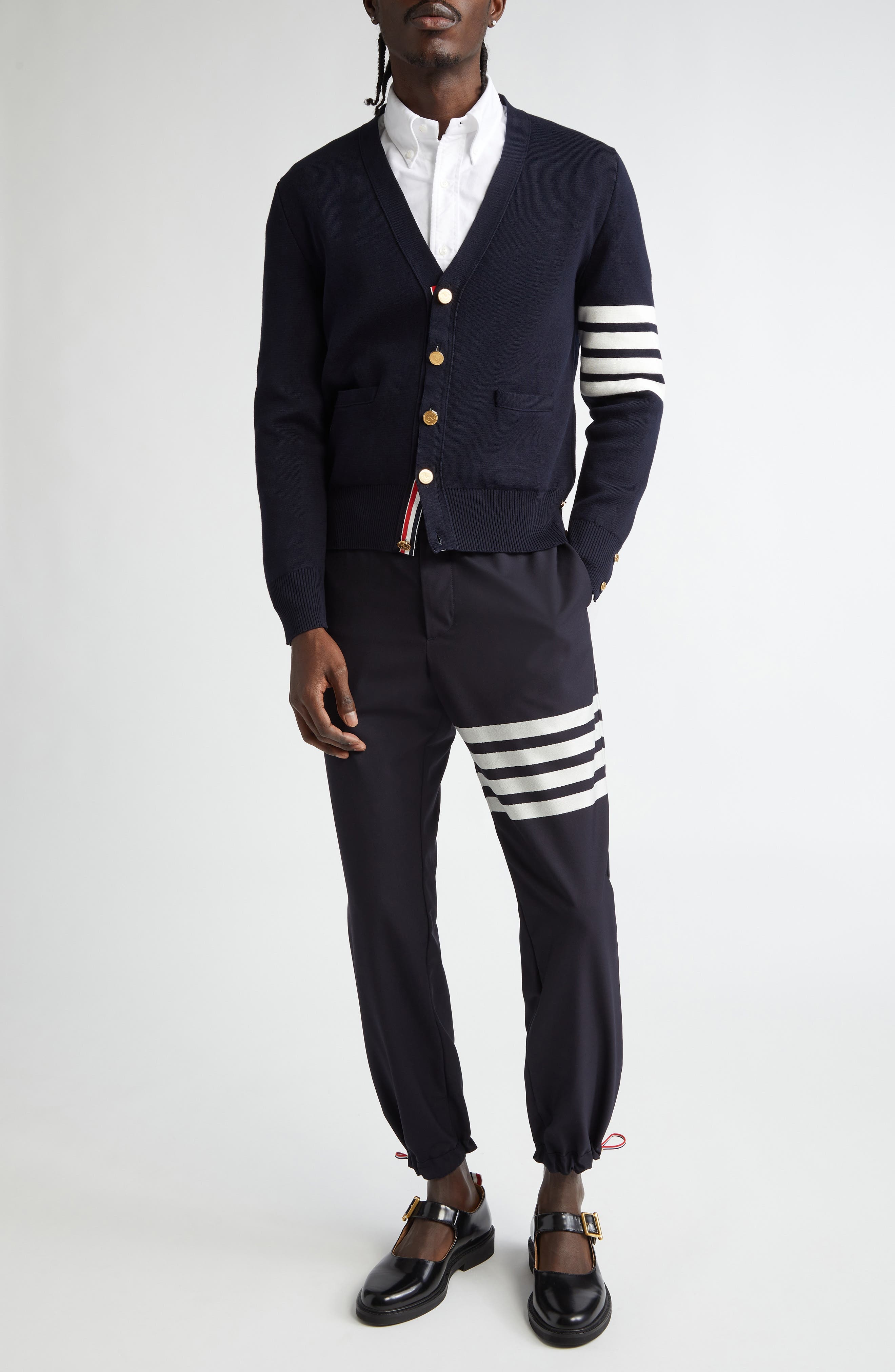 Thom Browne 4-Bar Milano Knit Cardigan in Navy at Nordstrom - 2
