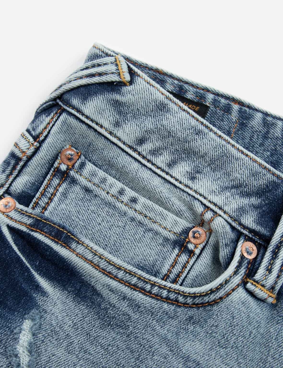 Seagull Embroidery Distressed Flex Skinny Denim Jeans #2028 - 11