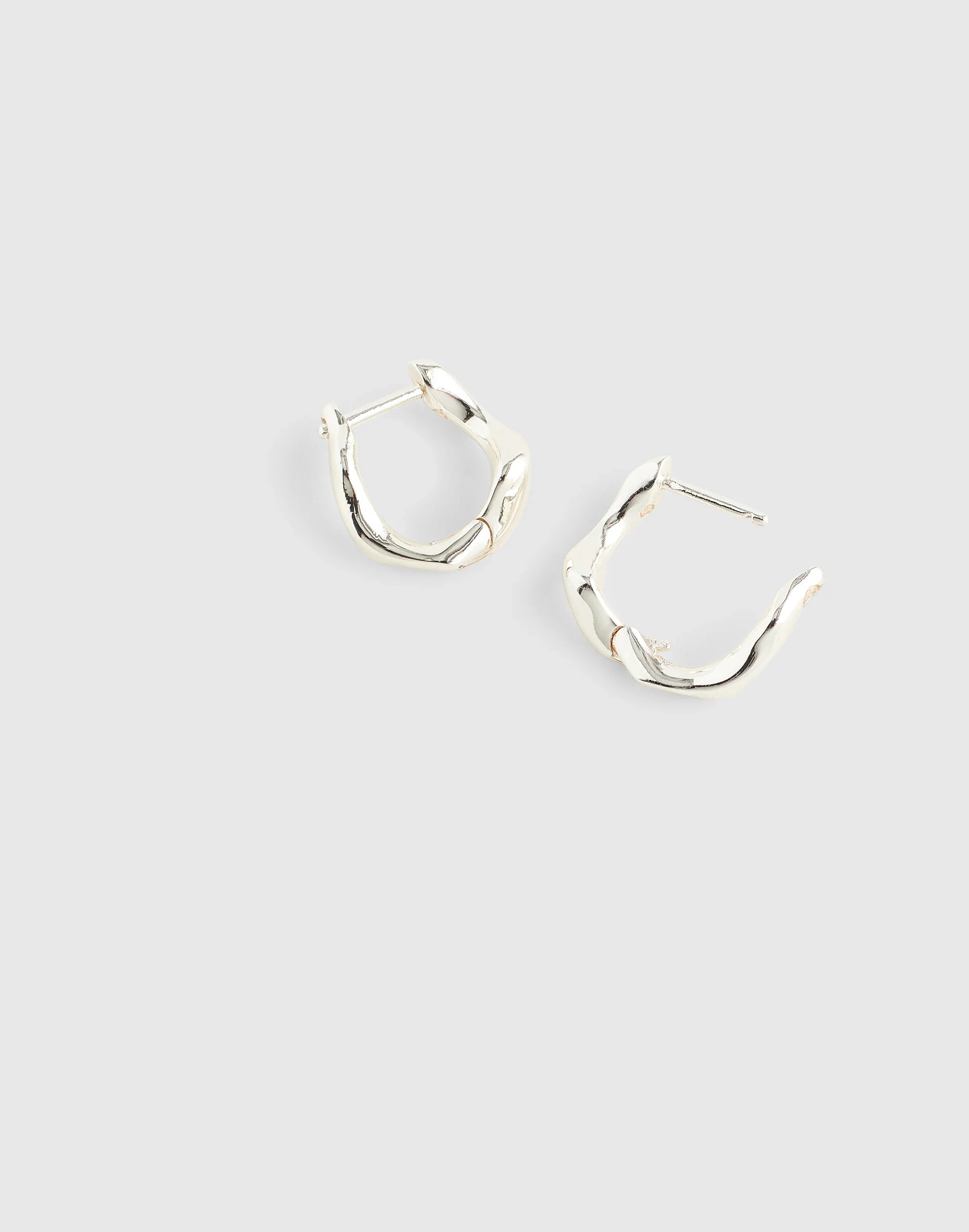 Sculptural Twisted Huggie Hoop Earrings - 1