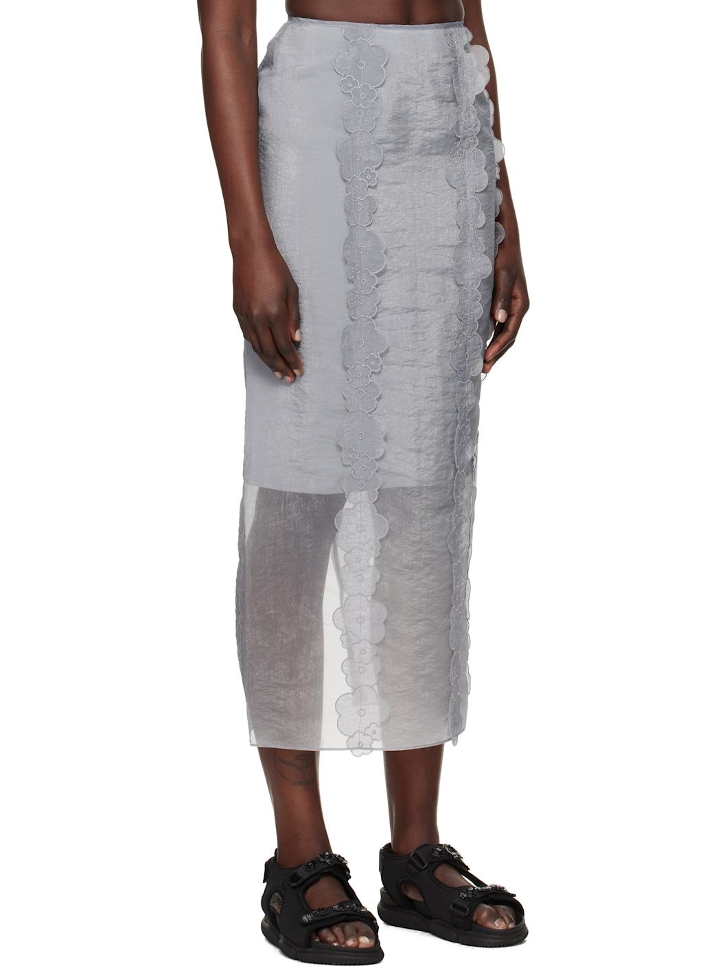 Gray Olympia Midi Skirt - 2