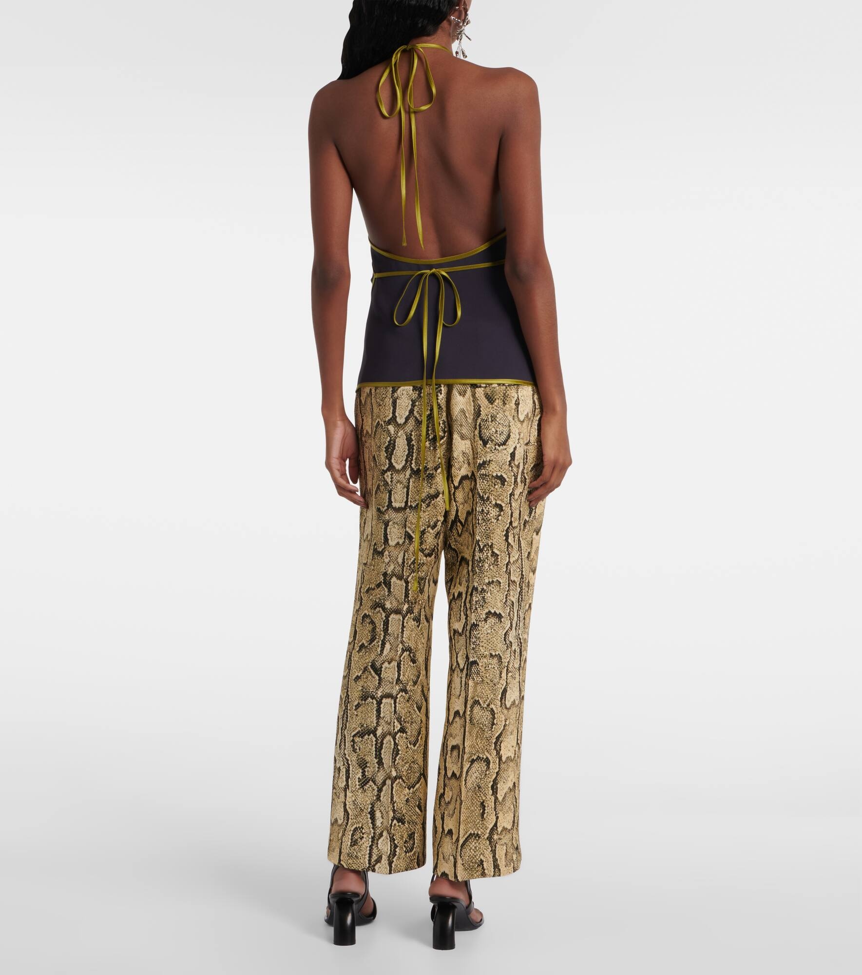 Crêpe satin wrap top - 3