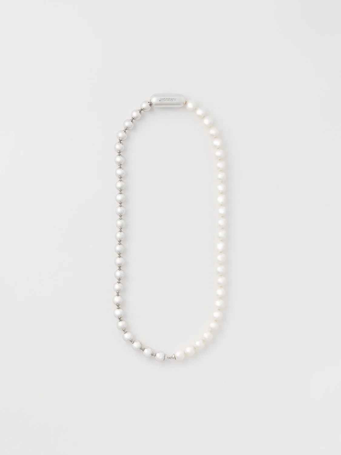 PEARL BALL CHAIN MIX SHORT NECKLACE L - 1