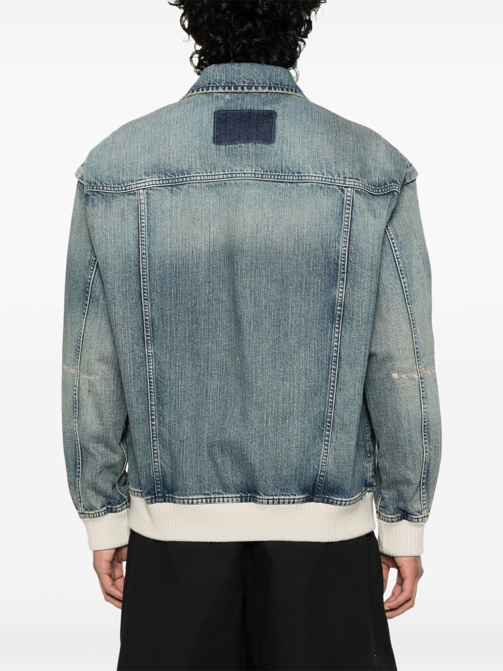zip-up denim jacket - 4