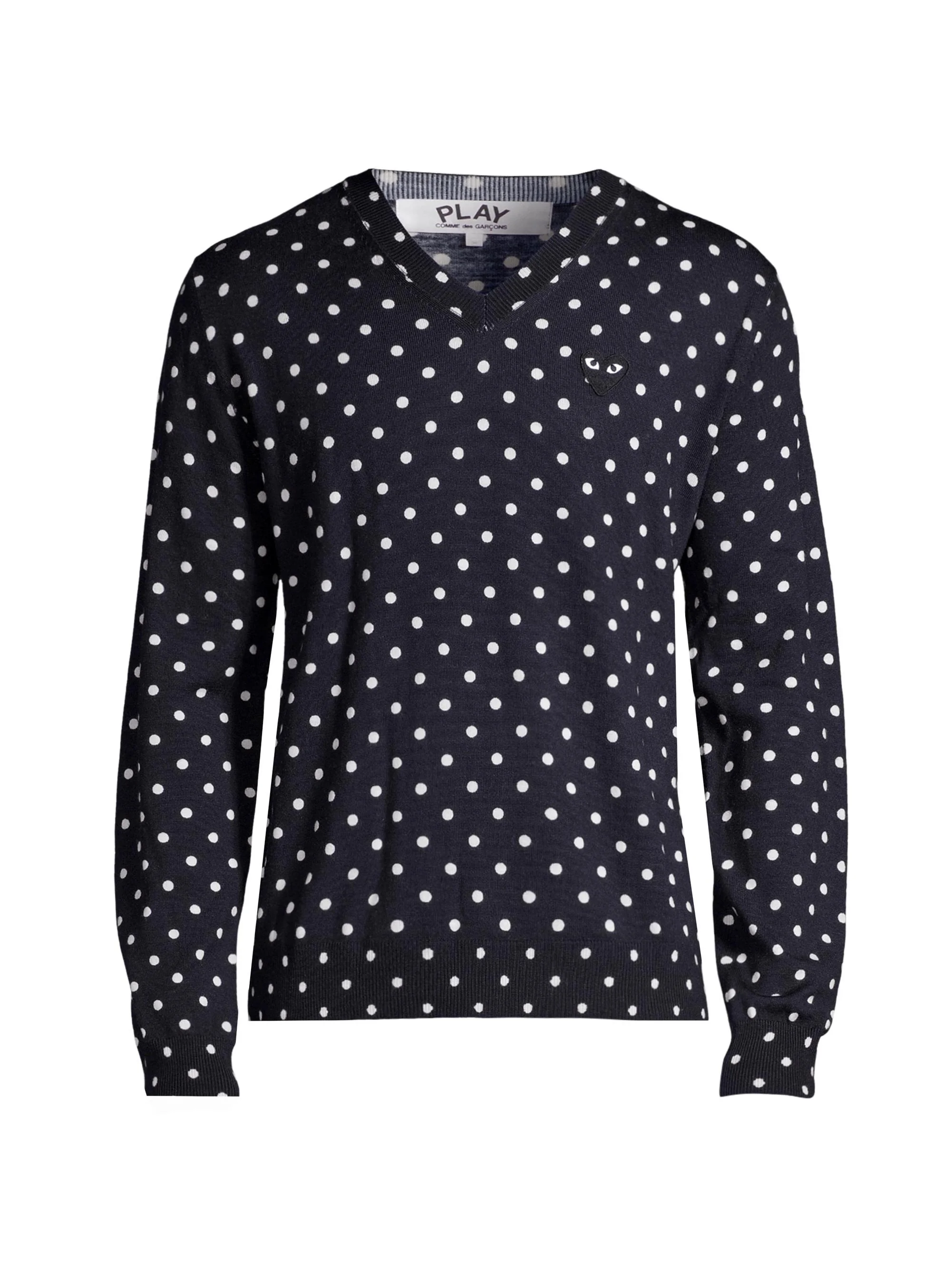 Men Polka Dot Wool Sweater - Merlot - 1