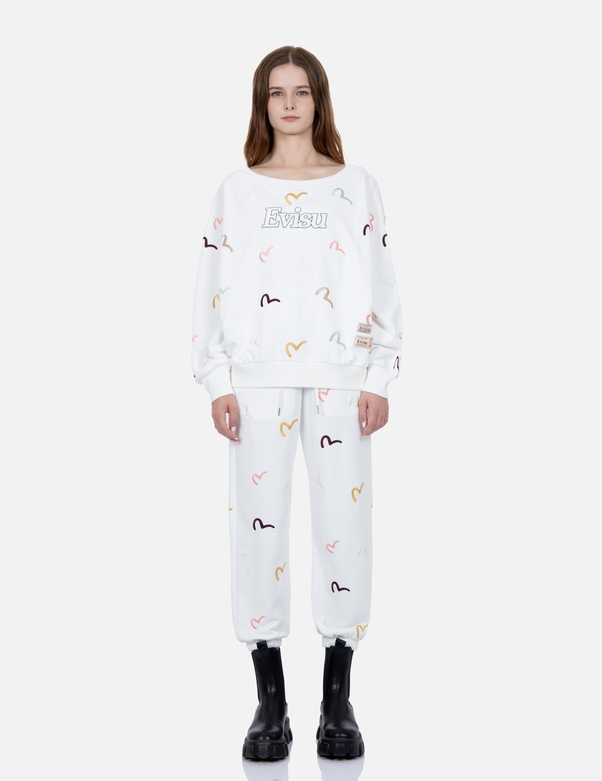 ALLOVER MULTI-COLOR SEAGULL EMBROIDERY SWEATSHIRT - 5