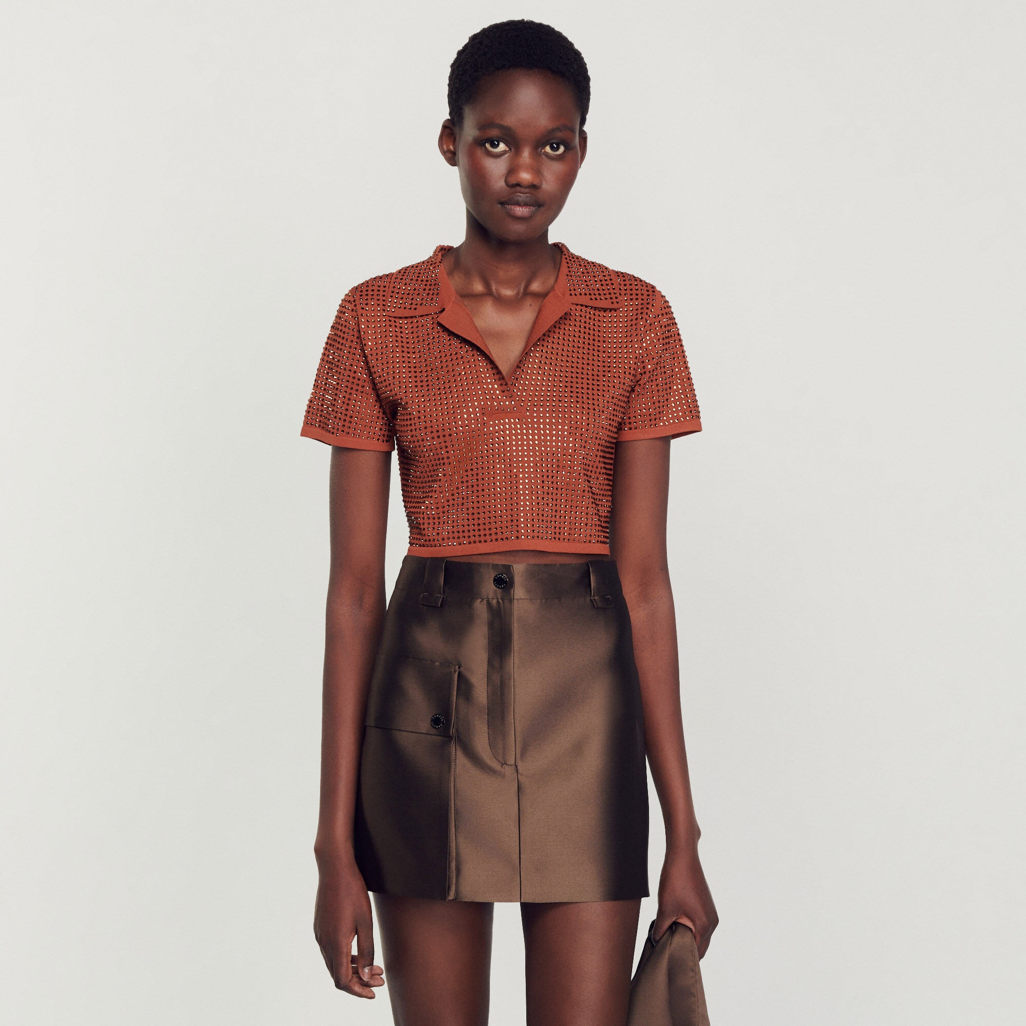 SATIN SHORT SKIRT - 5